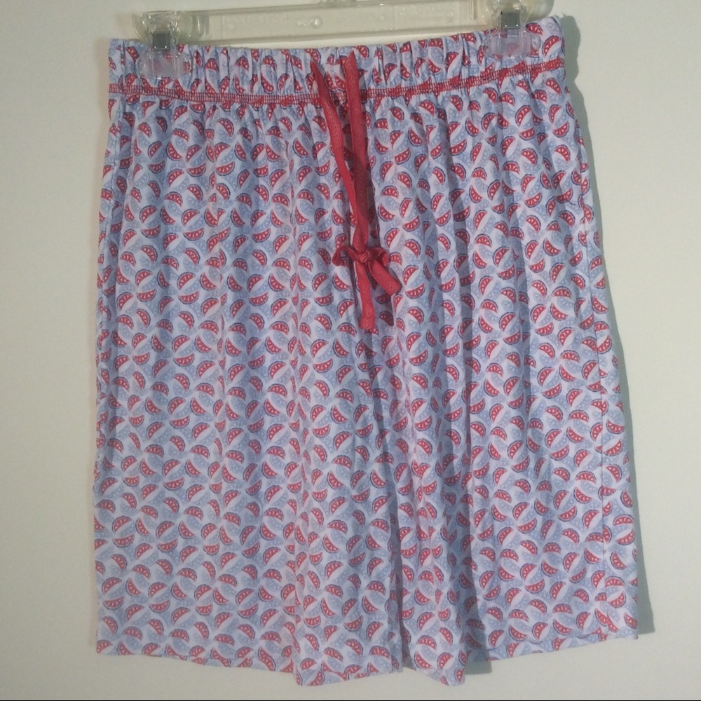 Karen Neuburger Pajama Shorts Watermelon Blue Red Drawstring Short Pants